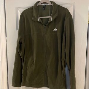 NWT! Adidas Heather Fleece Jacket Golf Green